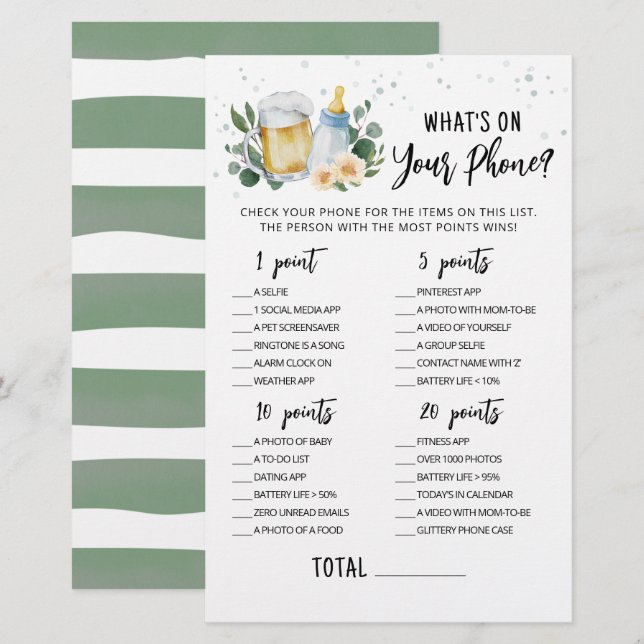 Green Baby est en train de brasser ce qui est sur  (Devant / Derrière)