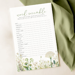 Green Baby In Bloom Fleur sauvage Word Scramble Je