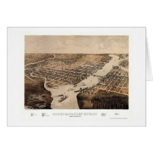 Green Bay, carte panoramique de WI - 1867