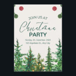 Green Beige Winter Christmas Party Invitation<br><div class="desc">Green Beige Winter Christmas Party Invitation.</div>