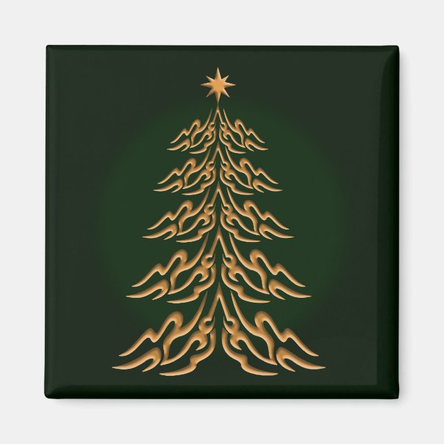Green Bell Christmas Tree Magnet (Devant)