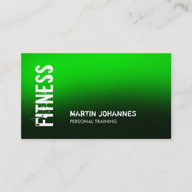 Green Black Fitness Personal Trainer Carte de visi (Devant)