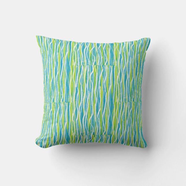 Green Blue Aqua Lance oreiller pour canapé lit ou  (Recto)