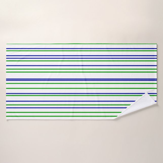 Green blue purple stripes modern custom (Serviette de bain)