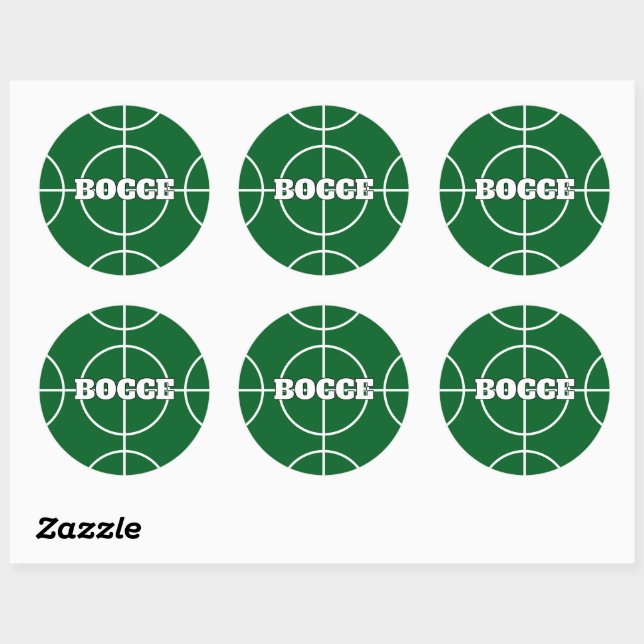 Green Bocce Ball Game ronde autocollants personnal (Feuille)