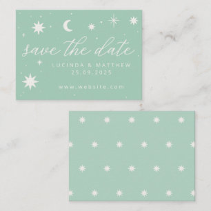 Green Boho Starry Wedding Enregistrer La Carte Dat