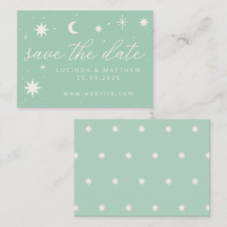 Green Boho Starry Wedding Enregistrer La Carte Dat
