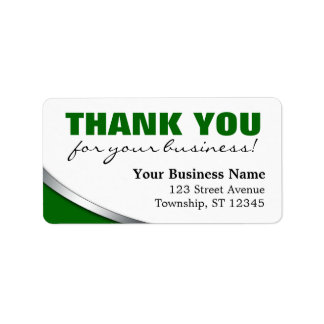 Green Bold "Merci pour votre entreprise" Étiquette