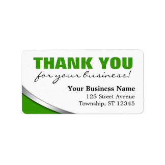 Green Bold "Merci pour votre entreprise" Étiquette