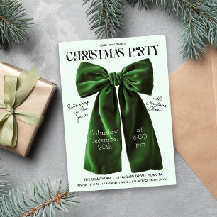 Green Bow Invitation de Noël
