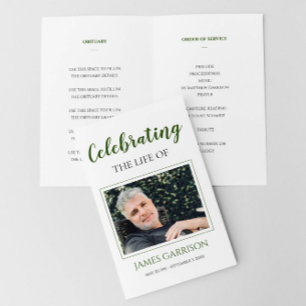 Green Celebration of Life Funeral Program