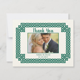 Green Celtic Knot Claddagh Merci Mariage irlandais