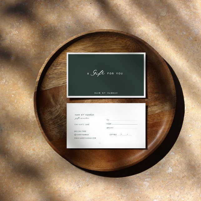 Green | Certificat cadeau minimaliste moderne (Créateur téléchargé)