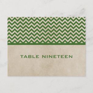 Green Chic Chevron Numéro de table Carte postale