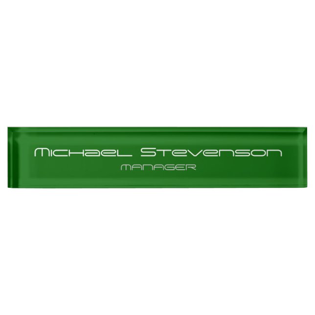Green Chic Elegant Moderne Bureau Plaque signaléti (Devant)