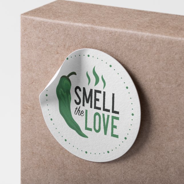 Green Chile sent l'amour classique Sticker rond (Créateur téléchargé)