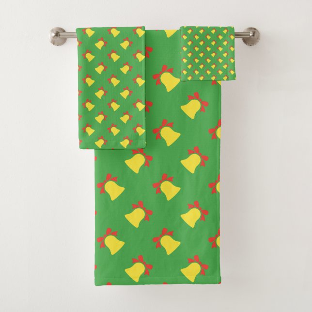 Green Christmas Bell Motif sans couture (En situation)