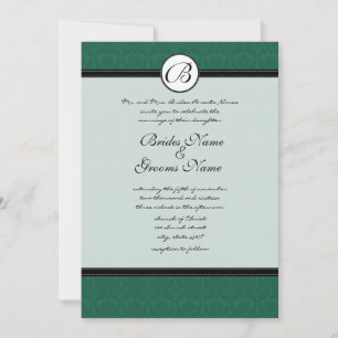 Green Christmas Damask Mariages Invitations