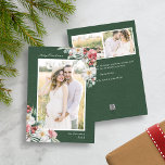 Green Christmas Elegant Photo Collage Carte de vac<br><div class="desc">Green Christmas Elegant Photo Collage Carte de vacances. Célébrez cette saison festive avec notre Elegant Christmas Photo Collage Holiday Card. Peintes à la main avec amour, ces cartes présentent un mélange exquis de fleurs crème, de baies rouges et de plantes vertes, le tout dressé contre un choix d'arrière - plans...</div>