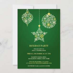 Green Christmas Fête Invitation