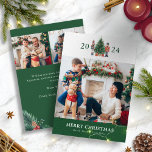 Green Christmas Photo Collage Carte de vacances<br><div class="desc">Cette jolie et unique casse-noix de vacances Joyeux Noël photo carte de vacances dispose de soldats de casse-noix aquarelle peint à la main autour d'un bel arbre avec texte et une photo pour la personnalisation. Le dos comprend du texte supplémentaire pour ajouter un message spécial et 2 photos. (Supprimez facilement...</div>