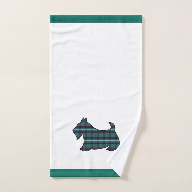 Green Christmas Scottish Terrier Hand Towel (Serviette à main)