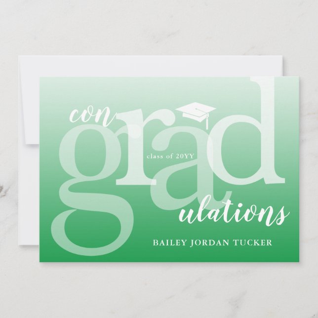 Green ConGRADulations Graduation Félicitations (Devant)