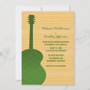 Green Country Guitare Faire-part de mariage