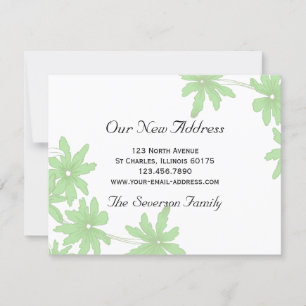 Green Daisies Nouveau Faire-part d'adresse