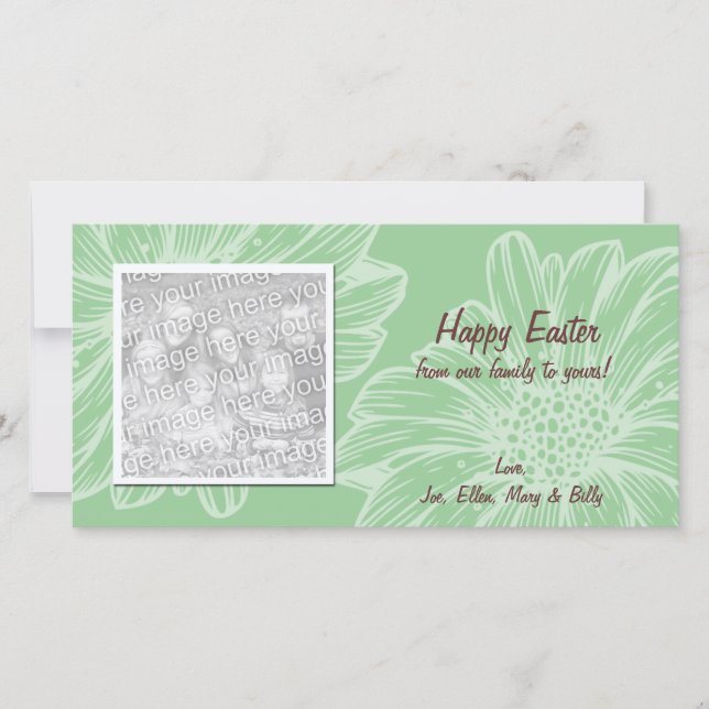 Green Daisy Cartes photos de Pâques (Devant)