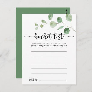 Green Delight Eucalyptus Simple Bucket List Cartes