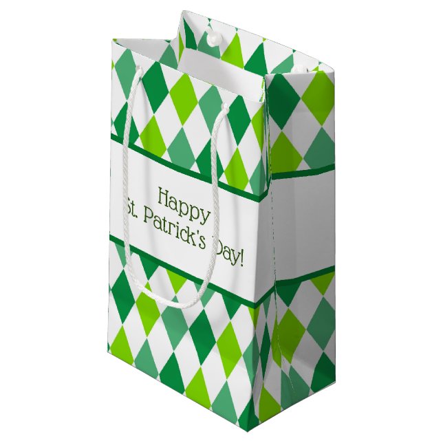 Green Diamond St. Patrick's Day Cadeau sac (Devant Angle)