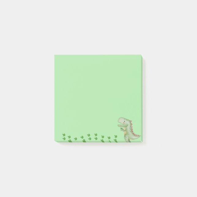 Green Dinosaur Post-it notes, notes collantes (Devant)