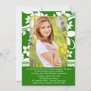 Green Distinction Photo Invitation Anniversaire