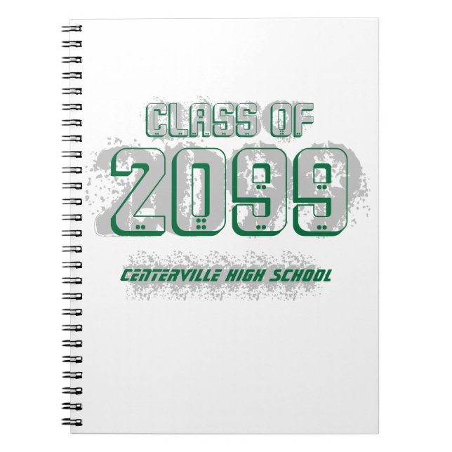 Green Distress Moderne Classe de Carnet (Devant)