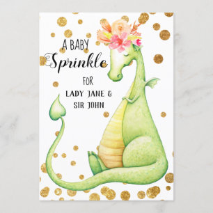*~* Green Dragon Baby Girl Sprinkle Invitation