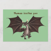 Green Dragon Invitation de fête d'anniversaire