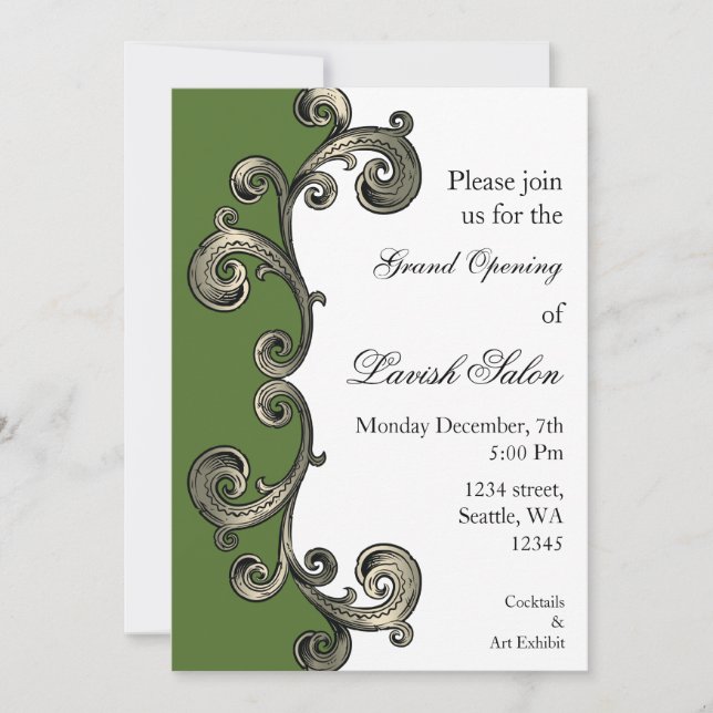 Green Elegant Corporate party Invitation (Devant)