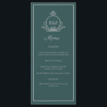 Green Elegant Silver Calligraphy Menu Mariage<br><div class="desc">, </div>
