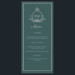 Green Elegant Silver Calligraphy Menu Mariage<br><div class="desc">, </div>