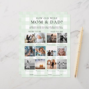 Green En vichy Quel âge ont été maman et papa jeu 