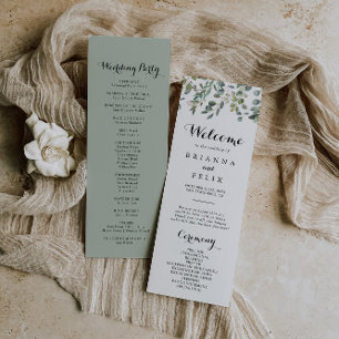 Green Eucalyptus Foliage programme de mariage de p