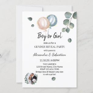Green Eucalyptus Genre Reveal Invitation