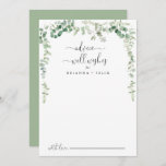 Green Eucalyptus Mariage Bonne demande Carte conse<br><div class="desc">Cette carte de conseil aux mariages d'eucalyptus vert est parfaite pour un mariage moderne. Le design se compose d'aquarelles dessinées à la main par d'élégantes branches d'eucalyptus botaniques et de feuilles, décorant des cadres géométriques. Ces cartes sont parfaites pour un mariage, une douche nuptiale, un baby shower, une fête de...</div>