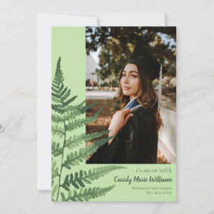 Green Fern Elegant Plante Faire-part de graduation