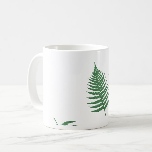 Green Fern Lucky Motif Coffee Mug Cup (Devant gauche)