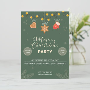 Green Festive Joyeux Noël Fête Invitation