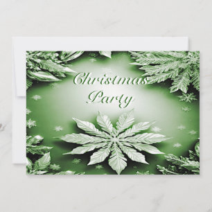 Green Floral Fête de Noël Invitation