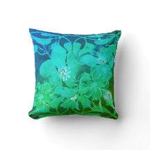 Green Floral Graphic Art Coussin pour tous