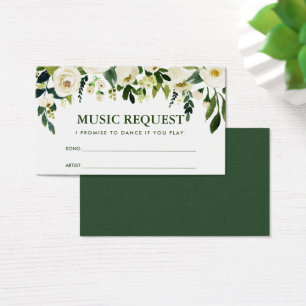 Green Floral Mariage Music Chanson Demande Carte G